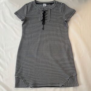 Navy and White Striped Dress